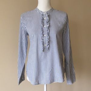 J. Crew Ruffled Striped Shirt